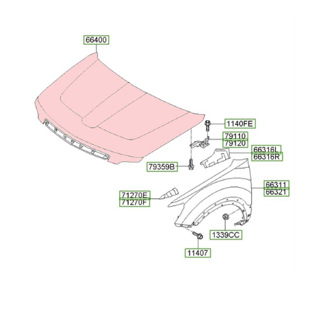 درب موتور موهاوی ۲۰۱۰ Hyundai KIA Genuine Parts موهاوی HM مدل 664002J010