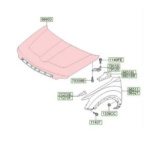  درب موتور موهاوی ۲۰۱۰ Hyundai KIA Genuine Parts موهاوی HM مدل 664002J010