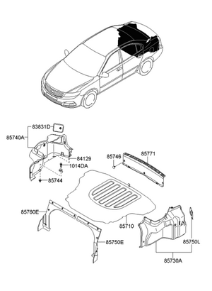  کاور انتهای صندوق عقب کیا اپتیما Hyundai KIA Genuine Parts – Mobis 857702G500VA